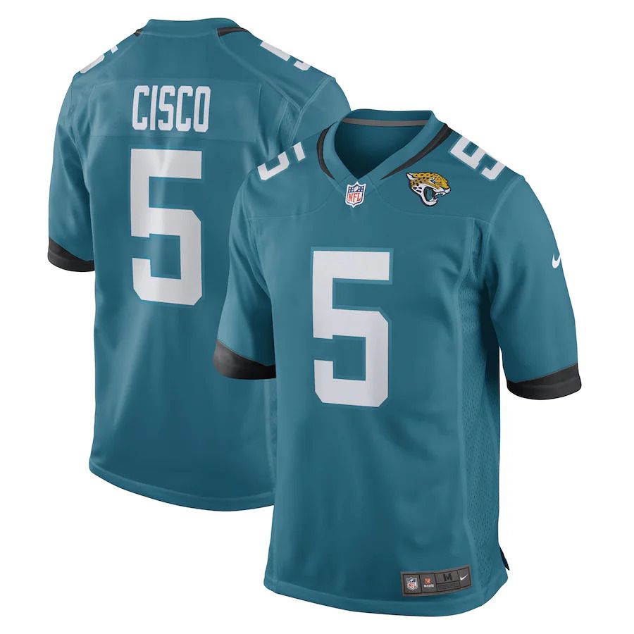 Men Jacksonville Jaguars 5 Andre Cisco Nike Teal Game Player NFL Jersey